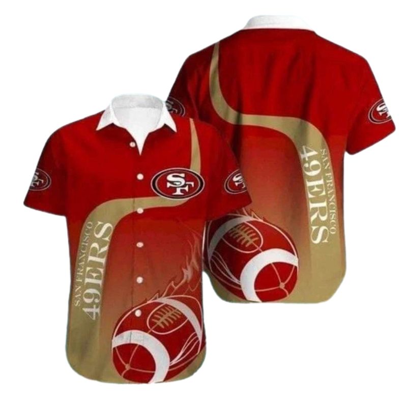 San Francisco 49Ers Football Flame Gradient Hawaiian Shirt 1