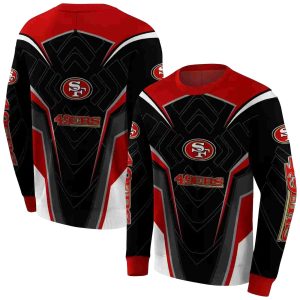 San Francisco 49ers Futuristic Pattern Red and Black AOP Sweatshirt