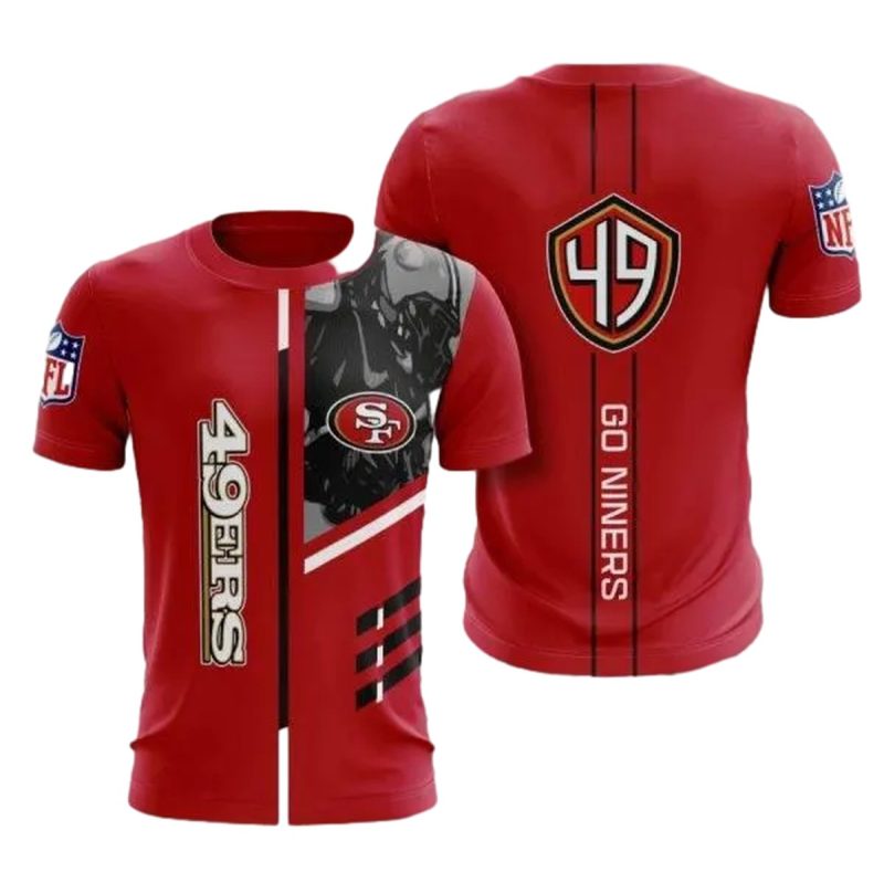 San Francisco 49Ers Go Niners Red Aop T Shirt 1