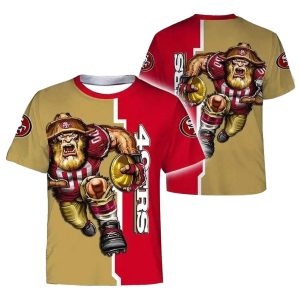 San Francisco 49ers Golden Red Mascot AOP T-Shirt