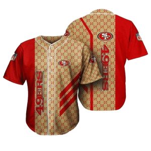 San Francisco 49ers Golden Red Stripes Baseball Jersey