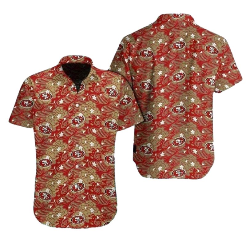 San Francisco 49Ers Golden Swirl Artistic Hawaiian Shirt 1