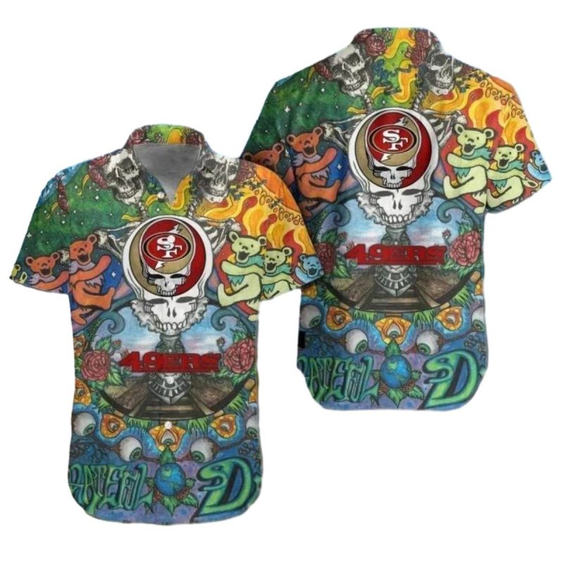 San Francisco 49Ers Grateful Dead Inspired Art Hawaiian Shirt 1