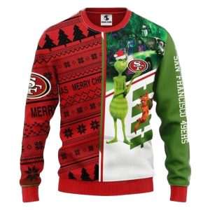San Francisco 49ers Grinch And Scooby Doo Funny Christmas Gift Ugly Sweater