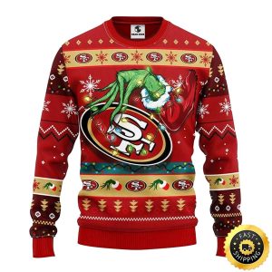 San Francisco 49ers Grinch Hand Christmas Ugly Sweater