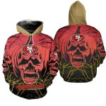 San Francisco 49ers Halloween Pumpkin Skull Aop Hoodie