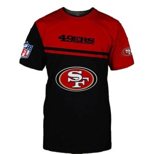 San Francisco 49ers Hand Skull Black And Red AOP T-Shirt