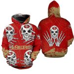 San Francisco 49ers Hand Skull For Halloween Graphic Aop Hoodie