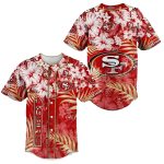 San Francisco 49ers Hibiscus Flower Baseball Jersey