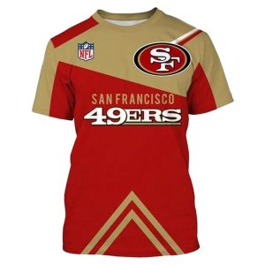 San Francisco 49ers In My Heart Vintage Red And Gold AOP T-Shirt