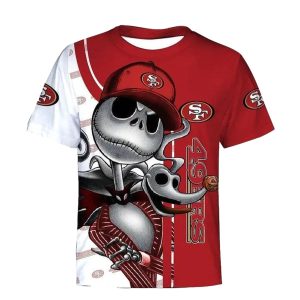 San Francisco 49ers Jack Halloween And Team AOP T-Shirt