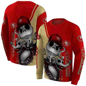 San Francisco 49ers Jack Skellington Red AOP Sweatshirt