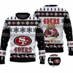 San Francisco 49ers Logo And Gloves White And Black Pattern Ugly Sweater