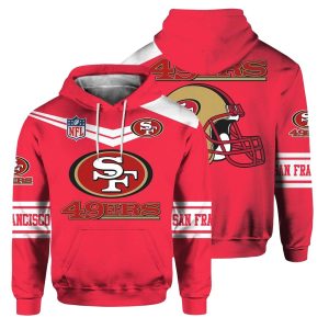 San Francisco 49ers Logo And Helmet Lovely AOP Hoodie