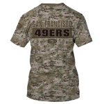 San Francisco 49ers Logo And Us Flag Camo Styles AOP T-Shirt