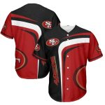 San Francisco 49ers Logo Lovely Black White And Red Baseball Jersey