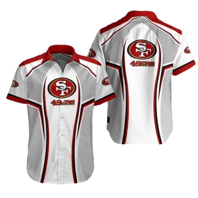 San Francisco 49Ers Logo White Classic Hawaiian Shirt 1