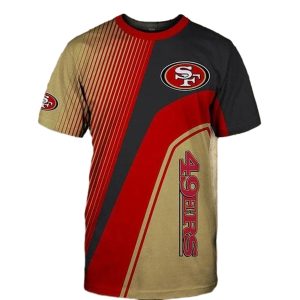 San Francisco 49ers Lovely Lines Red Yellow And Black AOP T-Shirt