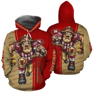 San Francisco 49ers Mascot Cool 2025 AOP Hoodie