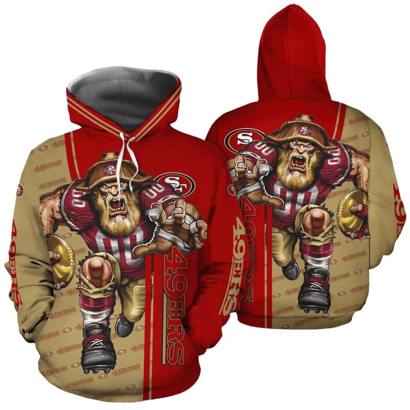 San Francisco 49Ers Mascot Cool Aop Hoodie 1
