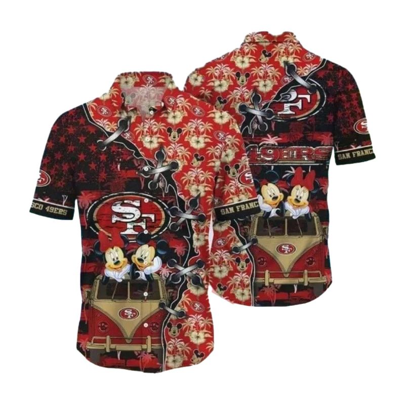 San Francisco 49Ers Mickey And Minnies Island Escapade Hawaiian Shirt 1