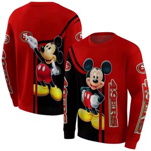 San Francisco 49ers Mickey Mouse Red Black AOP Sweatshirt