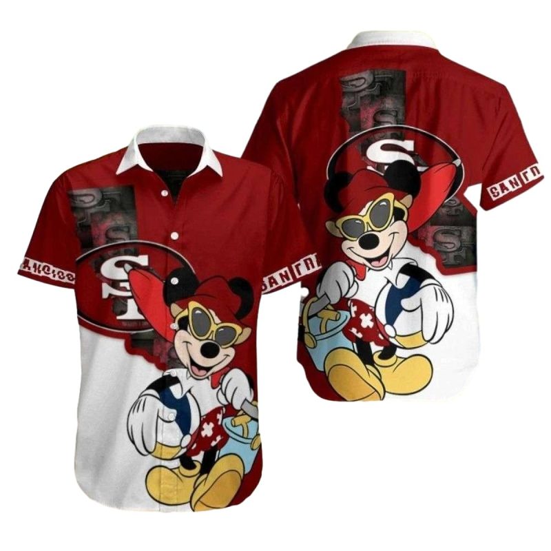 San Francisco 49Ers Mickey Playful Hawaiian Shirt 1