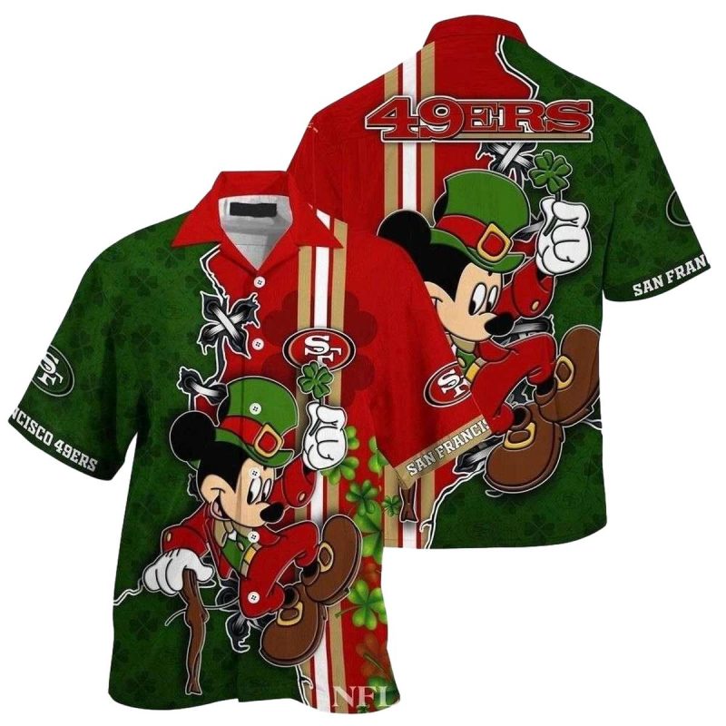 San Francisco 49Ers Mickey Shamrock Shenanigans Hawaiian Shirt 1