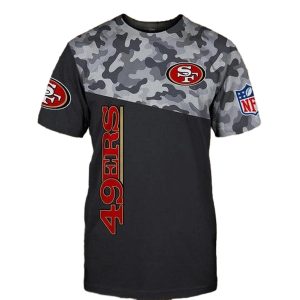 San Francisco 49ers Military And Black AOP T-Shirt