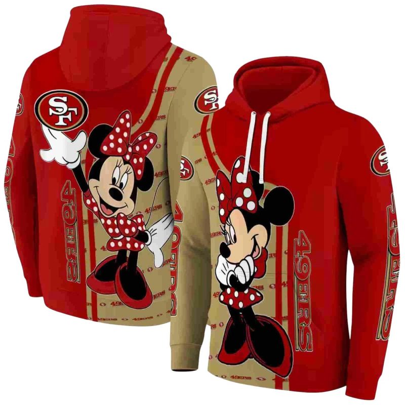 San Francisco 49Ers Minnie Mouse Red Aop Hoodie 1