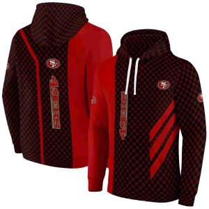 San Francisco 49ers Monogram Pattern Red AOP Hoodie