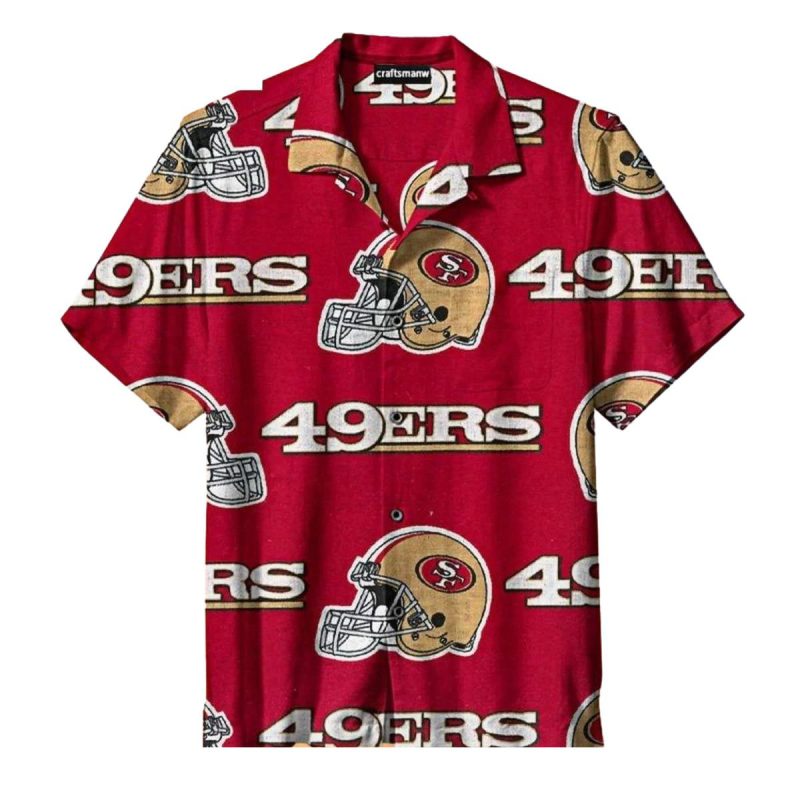San Francisco 49Ers Oversized Helmet Classic Look Hawaiian Shirt 1