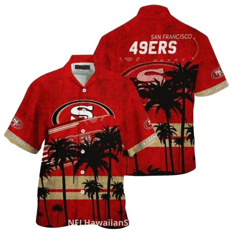 San Francisco 49Ers Palm Tree Sunset Hawaiian Shirt 1