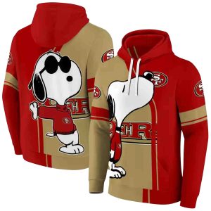 San Francisco 49ers Playful Snoopy Red AOP Hoodie