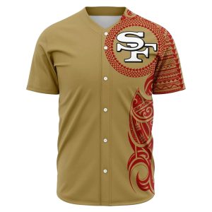 San Francisco 49ers Polynesian Design Gold Pattern AOP T-Shirt