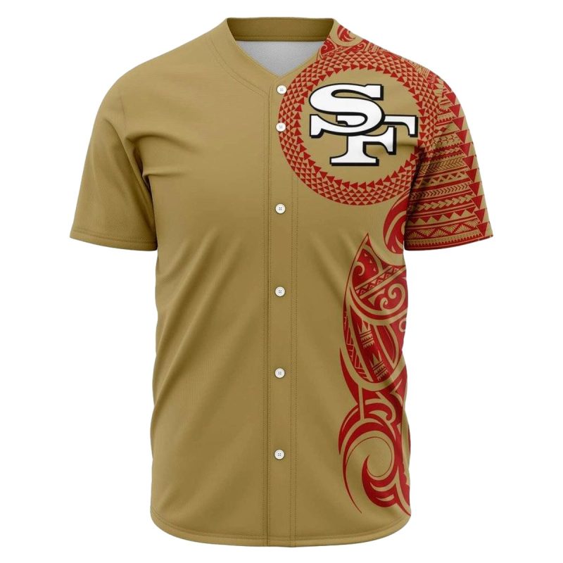San Francisco 49Ers Polynesian Design Gold Pattern Aop T Shirt 1
