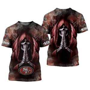 San Francisco 49ers Praying Skull AOP T-Shirt