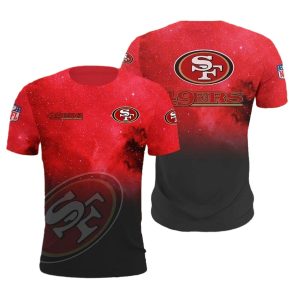 San Francisco 49ers Red And Black Galaxy Graphic Gift For Fan AOP T-Shirt