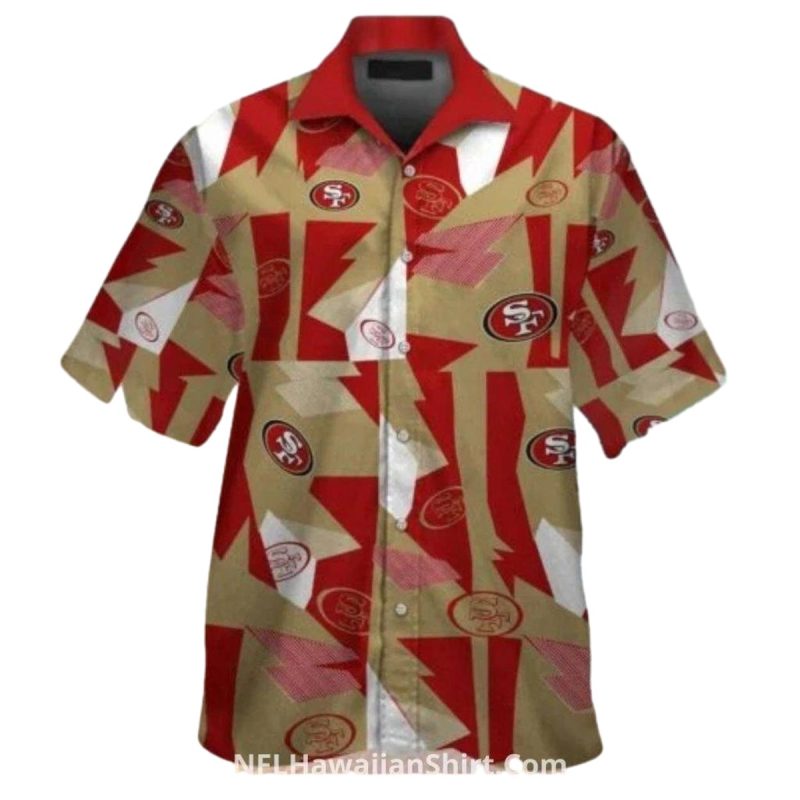 San Francisco 49Ers Red And Gold Abstract Design Hawaiian Shirt 1