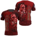 San Francisco 49ers Red Scratch Fire Player AOP T-Shirt