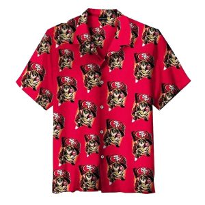 San Francisco 49ers Red With Pirate Theme Hawaiian Shirt