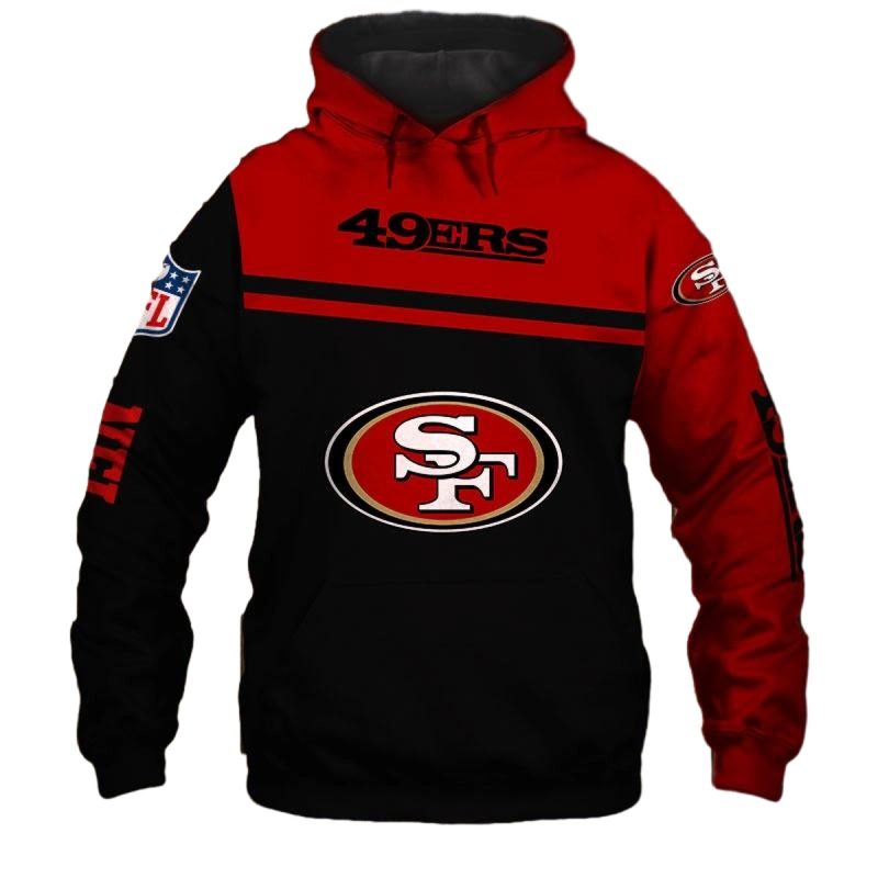 San Francisco 49Ers Skull Hold Logo Aop Hoodie 1
