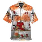 San Francisco 49ers Snoopy Football Autumn Scene Hawaiian Shirt