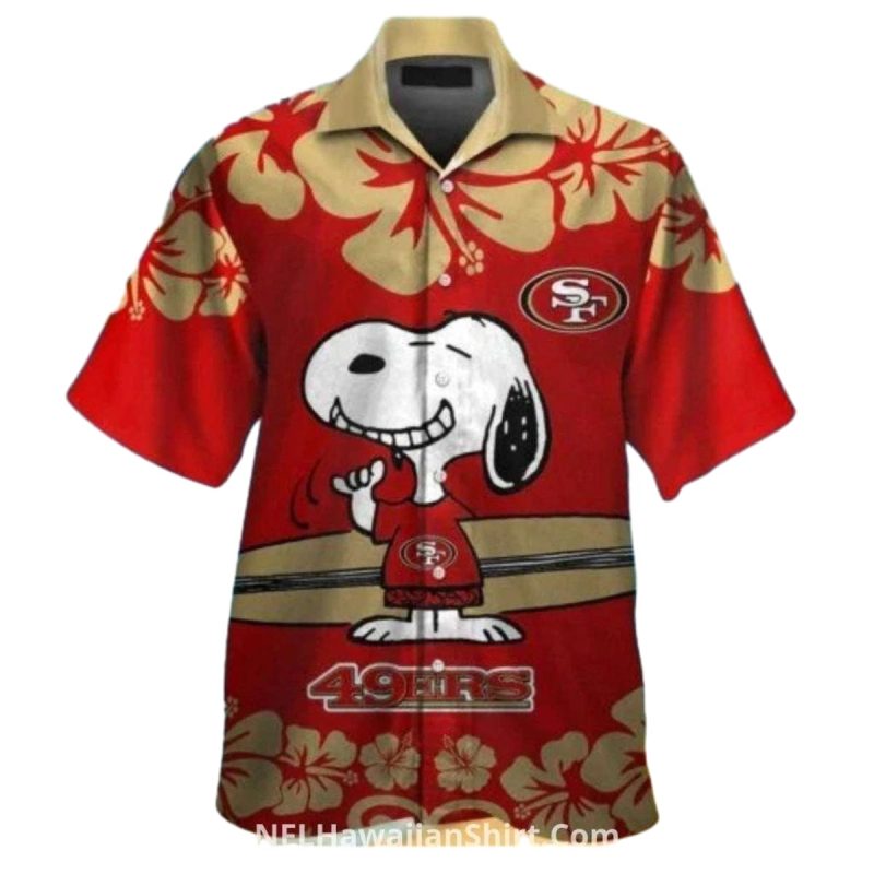 San Francisco 49Ers Snoopy Hibiscus Floral Hawaiian Shirt 1