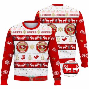 San Francisco 49ers Snowflake Christmas Tree Stockings Pattern Ugly Sweater