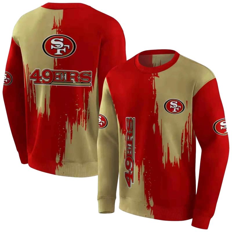 San Francisco 49Ers Splatter Effect Red Aop Sweatshirt 1