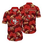 San Francisco 49ers Sunset Palms Leaves Hawaiian Shirt
