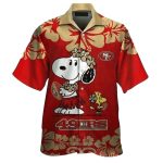 San Francisco 49ers Tropical And Cute Snoopy Woodstock Hawaiian Shirt