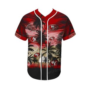 San Francisco 49ers Tropical Coconut Tree Baseball Jersey