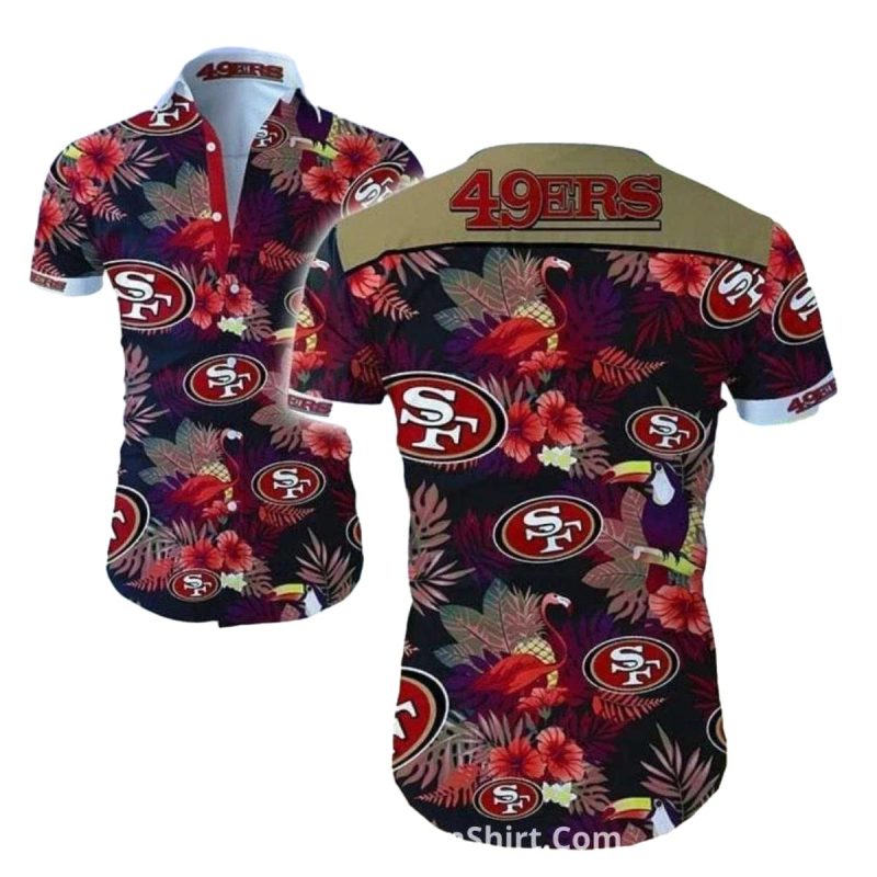 San Francisco 49Ers Tropical Flamingo And Toucan Hawaiian Shirt 1